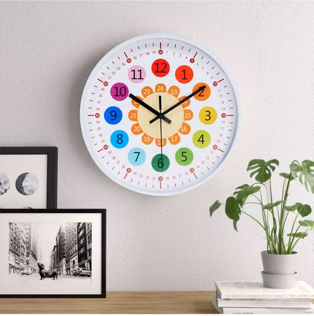 Living and Home Multicolour Round Analog Quartz Wall Clock, Diameter: 30.48 cm – 1