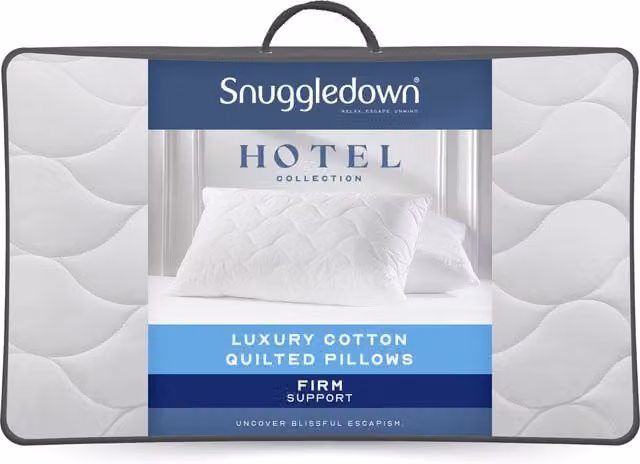 Slumberdown Luxury Cotton Touch Quilted Rectangular Pillow in White
