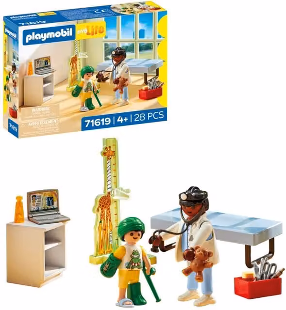 Playmobil Pediatrician with Teddy Bear Toy Set in Yellow and Multicolour