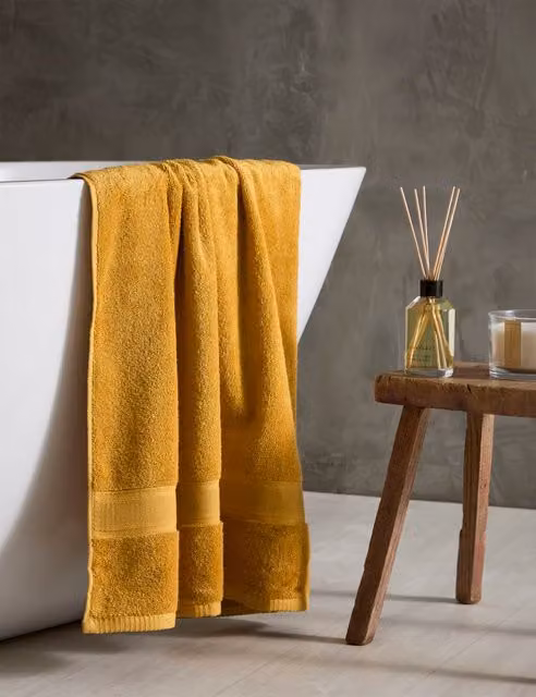M&S Super Soft Pure Cotton Towel in Dark Ochre