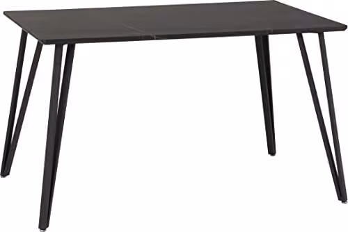Seconique Marlow Rectangular Dining Table in Black Marble Effect, W: 130 cm, D: 80 cm, H: 75.5 cm – 1