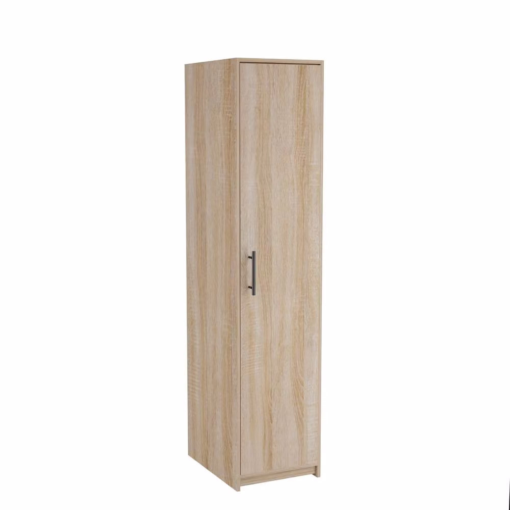 MMT Furniture Designs Ltd Slim Single Wardrobe with Hanging Rail and Internal Shelves in Brown and White, W/D/H: 52 x 40 x 180 cm – 2