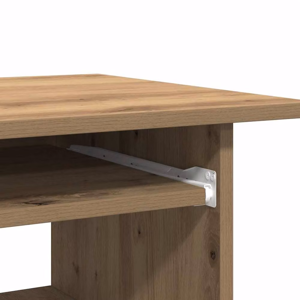 Berkfield Home Elegant Artisan Oak Writing Desk in Brown, W/D/H: 80 x 45 x 74 cm – 7