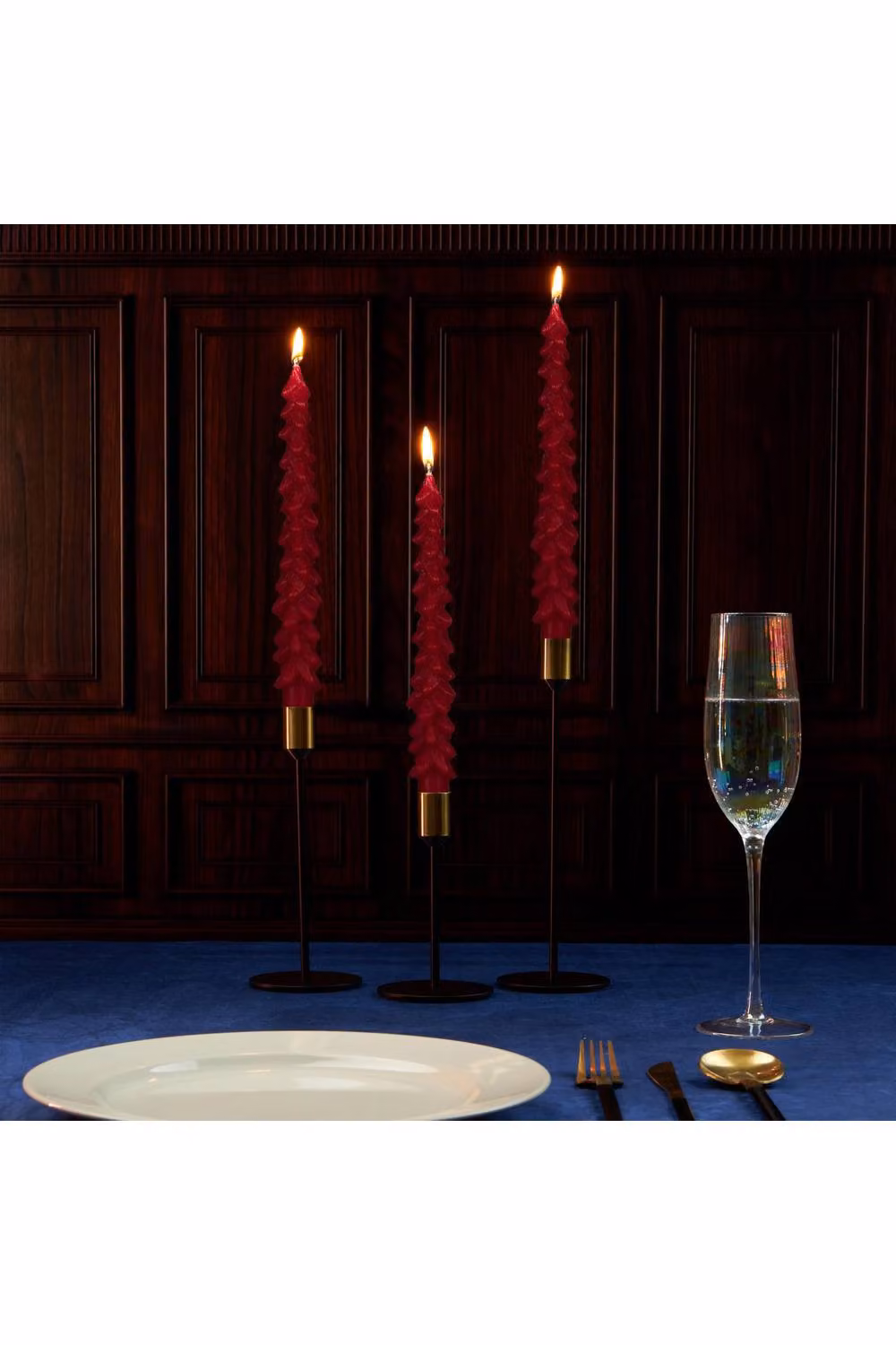 Deco Express Christmas Tree Dinner Candle Set of 6 in Red – 3