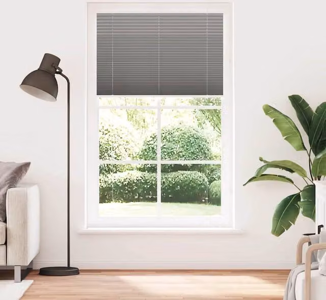 Berkfield Home Single Pleat Corded Blind in Anthracite, W: 115 cm, H: 200 cm