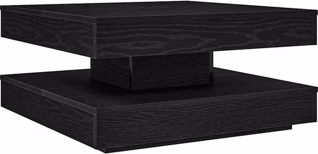 Berkfield Home Modern Rotating Square Coffee Table in Black, W/D/H: 70 x 70 x 34.5 cm – 1