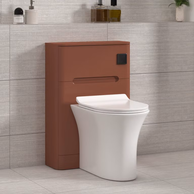 Royal Bathrooms Venice Terracotta Clay WC Unit with Breeze Rimless Toilet Pan, Slim Seat and Cistern, Width: 55 cm