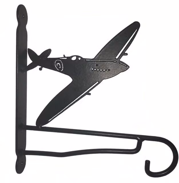 Poppyforge Spitfire Feature Hanging Bracket in Black Steel, W30.5 x H33 cm