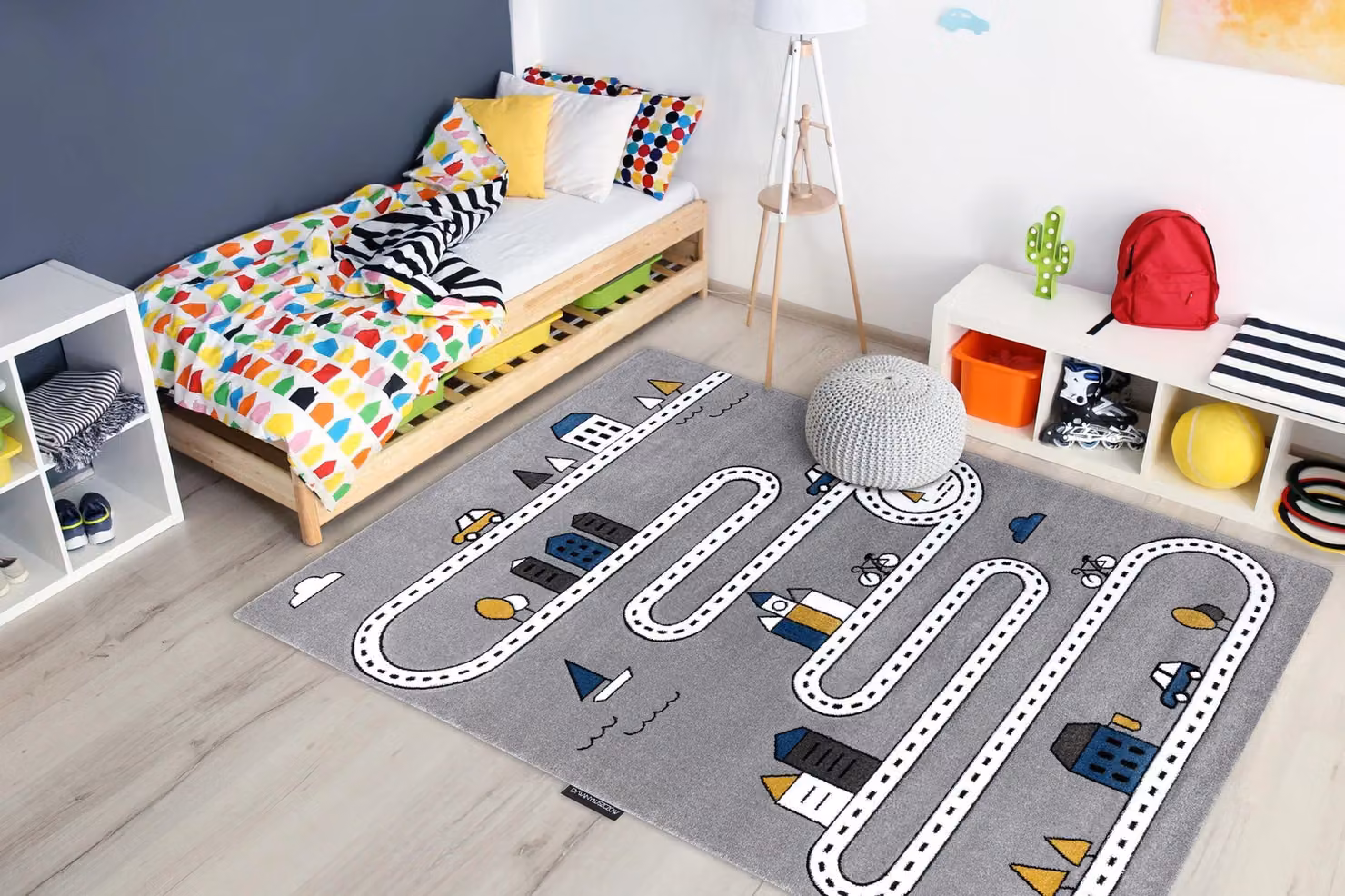 RugsX Petit Kids Motif Rug in Grey, W: 240 cm, D: 330 cm – 3