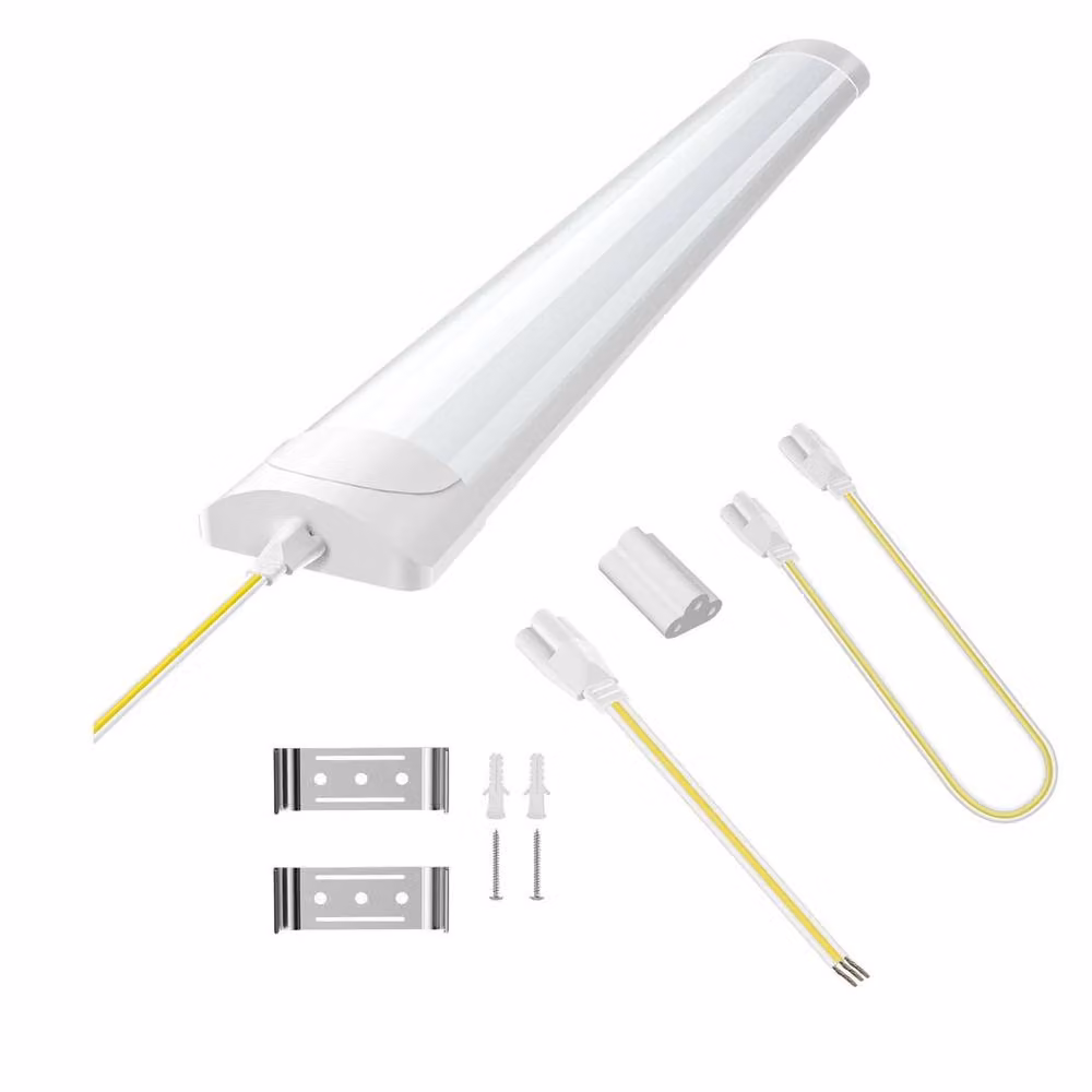 NESTLUNE 4ft LED Batten Light, 6500K Daylight Cool White, White Surface Mount Bar – 2