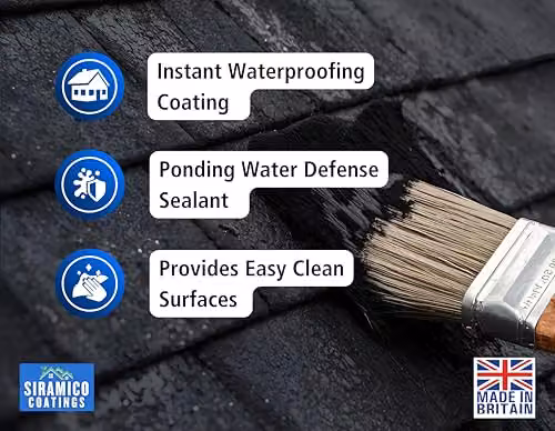 Siramico Coatings Liquid Rubber Roof Coating, Black, 1 Litre – 7