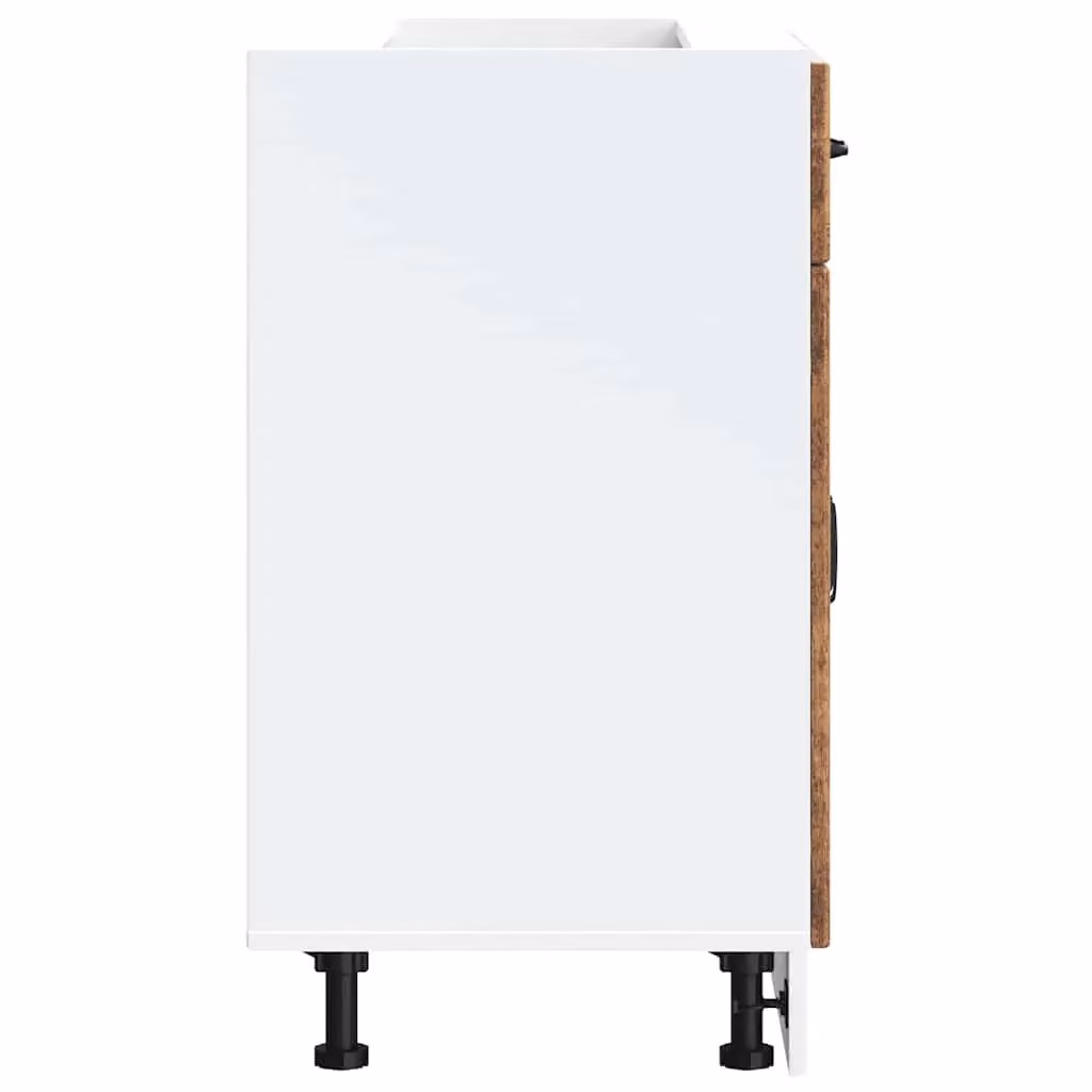 Berkfield Home Lucca Rustic Brown Freestanding Kitchen Sink Unit with Hinged Doors and Internal Shelves – 3