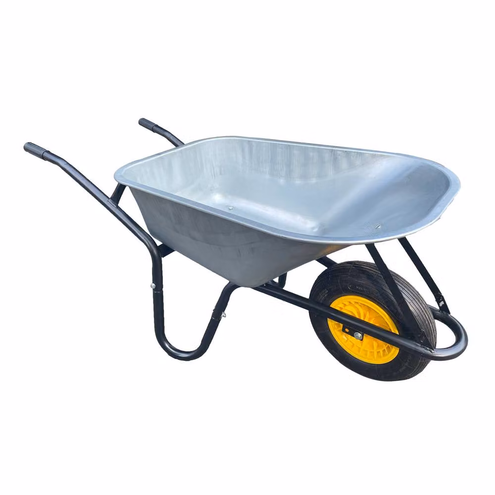 Neo 120L XL Heavy Duty Solid Wheelbarrow in Metallic Silver – 2