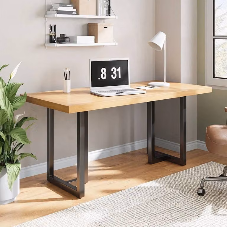 KORVIXA Industrial Rustic Steel Table Legs in Black, W/D/H: 7 x 50 x 71 cm