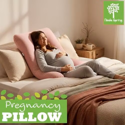 Nicola Spring U-Shaped Full Body Maternity Pregnancy Pillow in Pink Velvet – 2