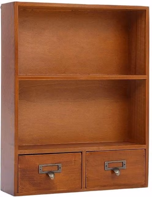 KORVIXA Vintage Wood Small Cabinet Storage Box in Brown W/D/H: 100 x 100 x 100 cm