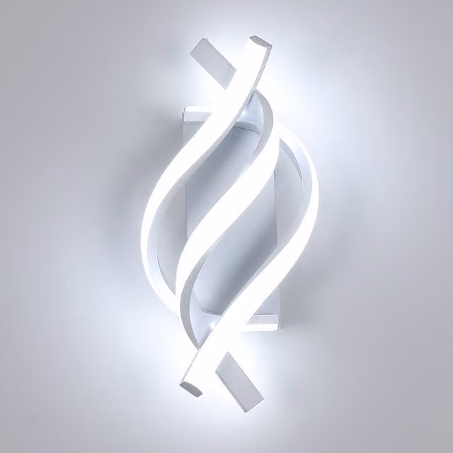GOECO Modern 3-Light LED Spiral-Shaped Flush Mount Wall Sconce in White