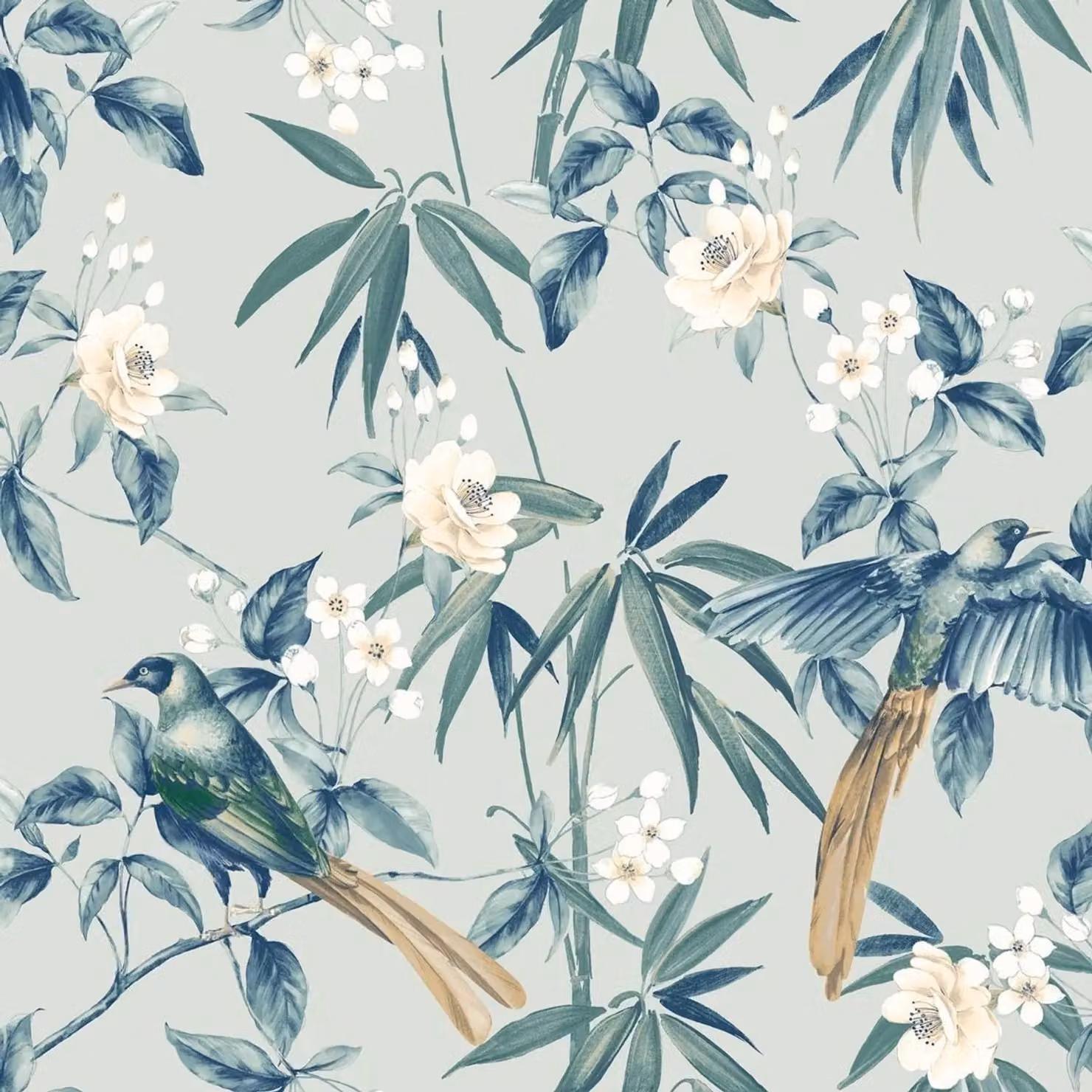 Arthouse Floral Birds Botanical Wallpaper in Grey – 2