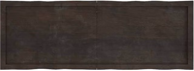 Berkfield Home Rustic Live Edge Solid Oak Table Top in Dark Brown and Dark Grey, W: 140 cm, D: 50 cm, H: 2-4 cm