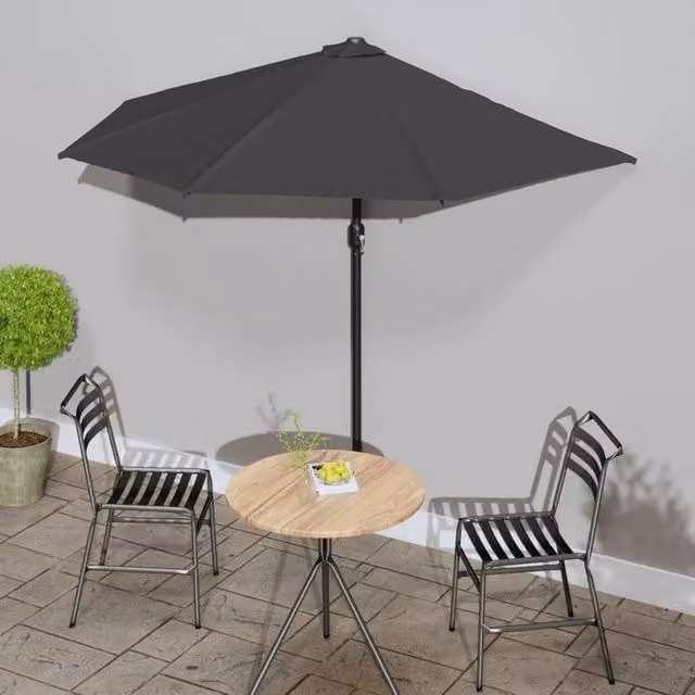 Berkfield Home Balcony Parasol with Aluminium Pole in Anthracite and Black, W: 270 cm, D: 144 cm