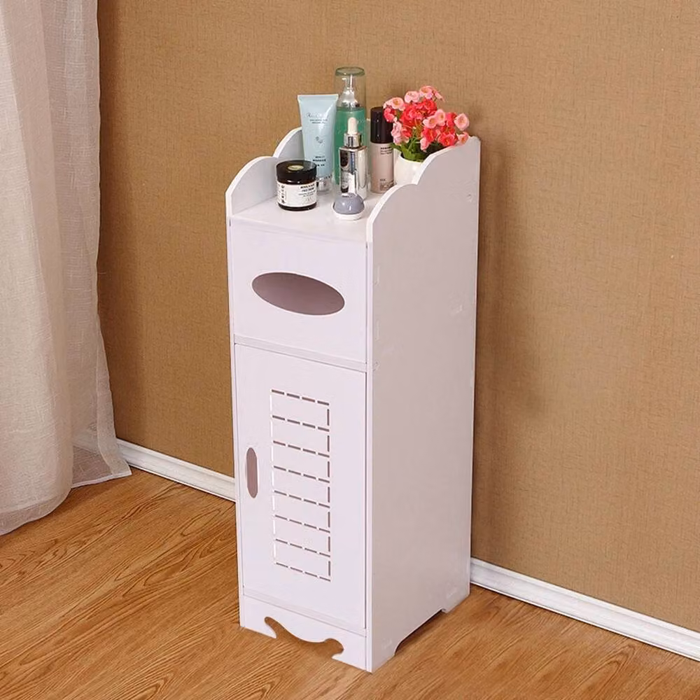 Havendro White Plastic Bathroom Storage Cabinet with Drawer and Cupboard, W/D/H: 55 x 21 x 55 cm – 3