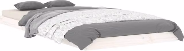 Berkfield Home Beautiful Bed Frame in White Lacquered Solid Pine, W/D/H: 90 x 200 cm – 1