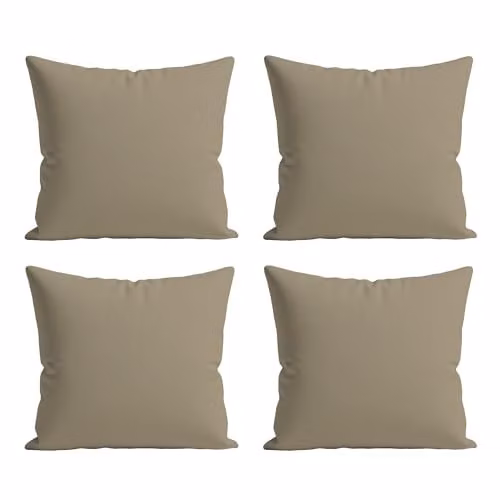 Snug City Waterproof Outdoor Garden Patio Cushion Set, Pack of 4 Square Beige Polyester Covers and Inner Cushions, W/D/H: 60 x 60 x 60 cm – 4