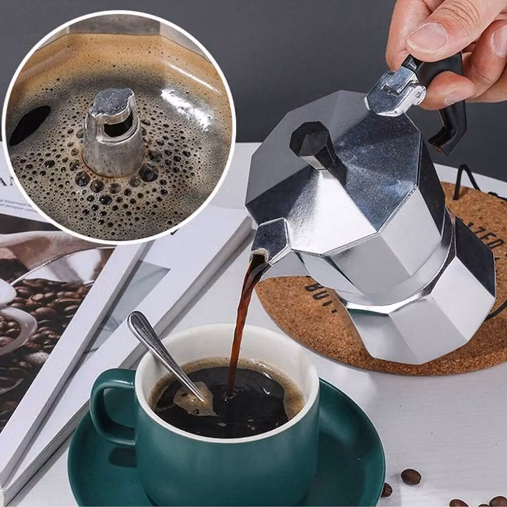 PAWNORA Silver Stove Top Coffee Percolator, 12 Cup (600ml) – 4
