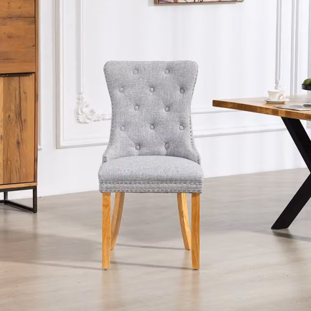 Artemis Home Rezzato Fabric Dining Chairs, Set of 2, Grey
