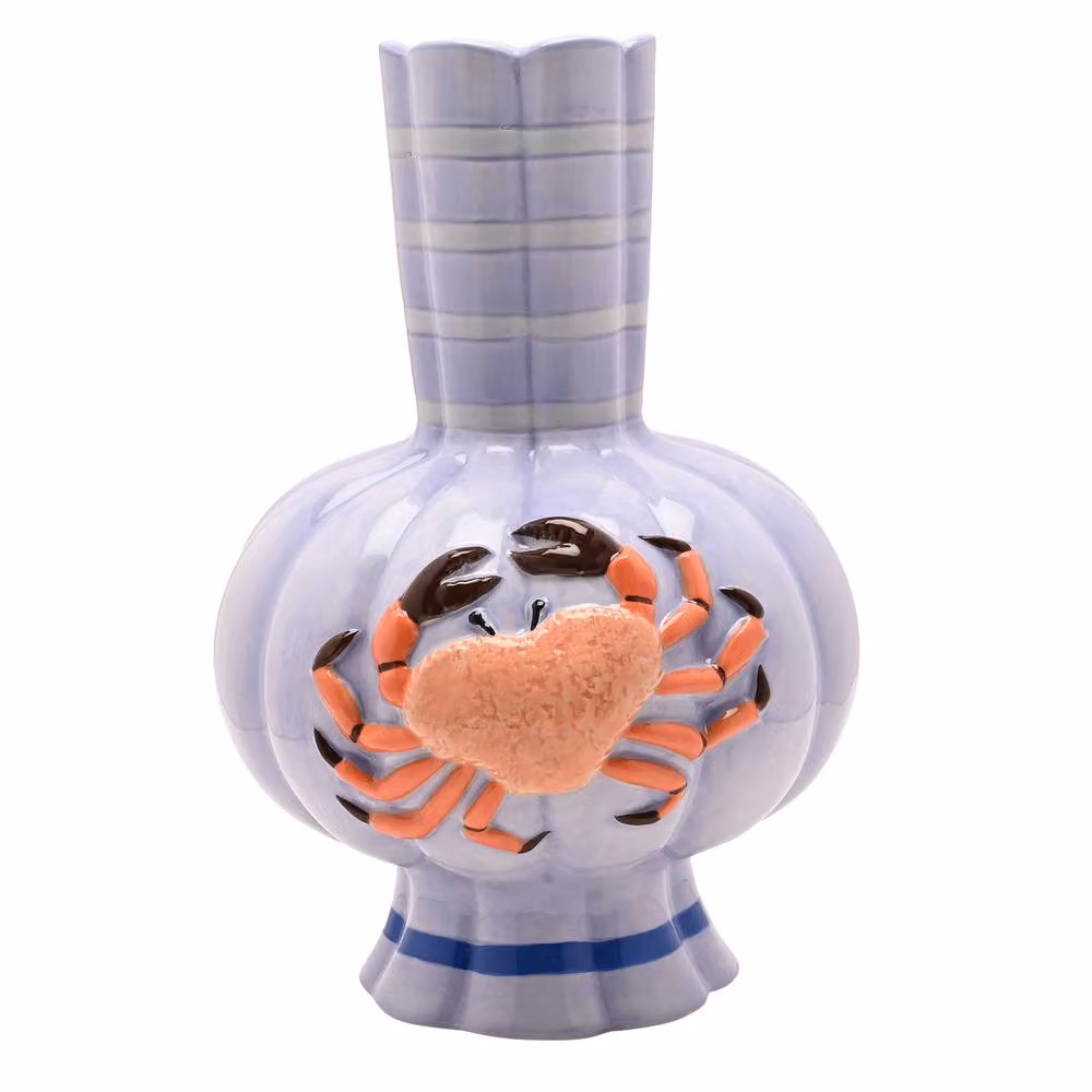Hestia Blue Ceramic Crab Tabletop Vase – 2