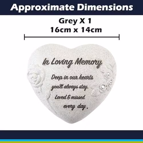 VFM e-Store Memorial Flower Pot Ornament in Grey, W/D/H: 16 x 14 x 14 cm – 2