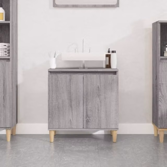 Berkfield Home Grey Sonoma Sink Cabinet W/D/H: 58 x 33 x 60 cm
