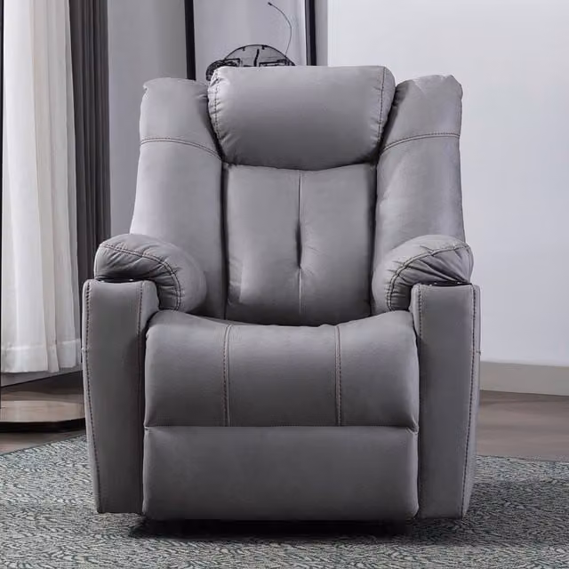 More4Homes Afton Electric Fabric Auto Recliner Armchair with USB in Grey – 1