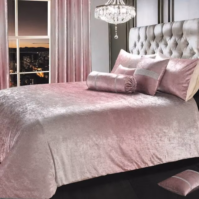 Intimates Pink Ombre Velvet Tonal Duvet Set and Pillowcase, Single