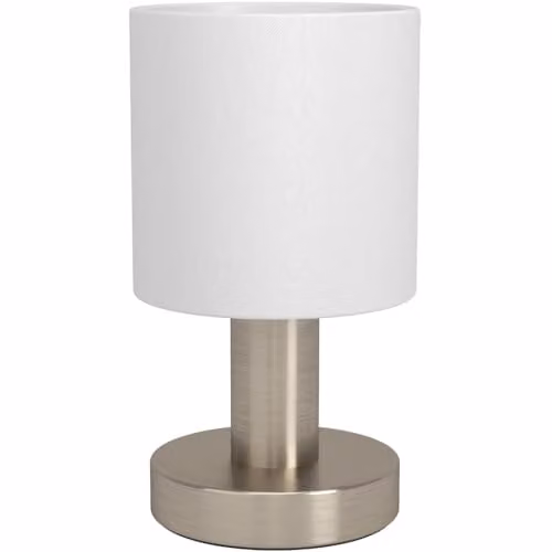 Loops Modern Silver and White Table Lamp with E14 Fitting, Height: 18.0 cm