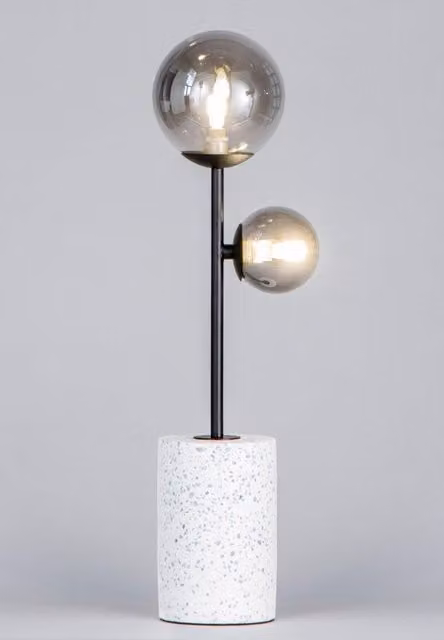BHS Lighting Terrazzo Forella Table Lamp in Black with Glass Sphere – 1