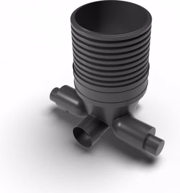 Turtle Black Inspection Chamber Set, Diameter: 60 cm, Depth: 106 cm, with 22.5 cm Channel and 15 cm Inlets