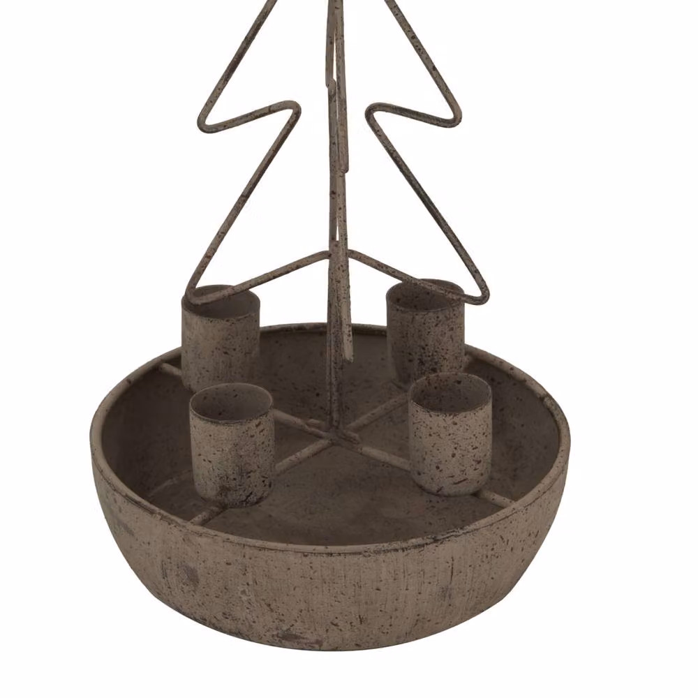 Hill Interiors Rustic Outline Tree Christmas Candle Holder in Bronze, H 37 cm x W 19 cm x D 19 cm – 2