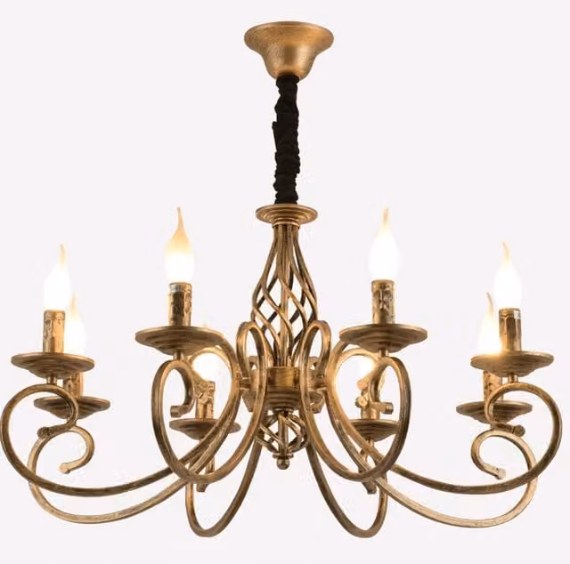 Bath Plus TB+ Adjustable Bronze Metal Suspended Industrial Chandelier