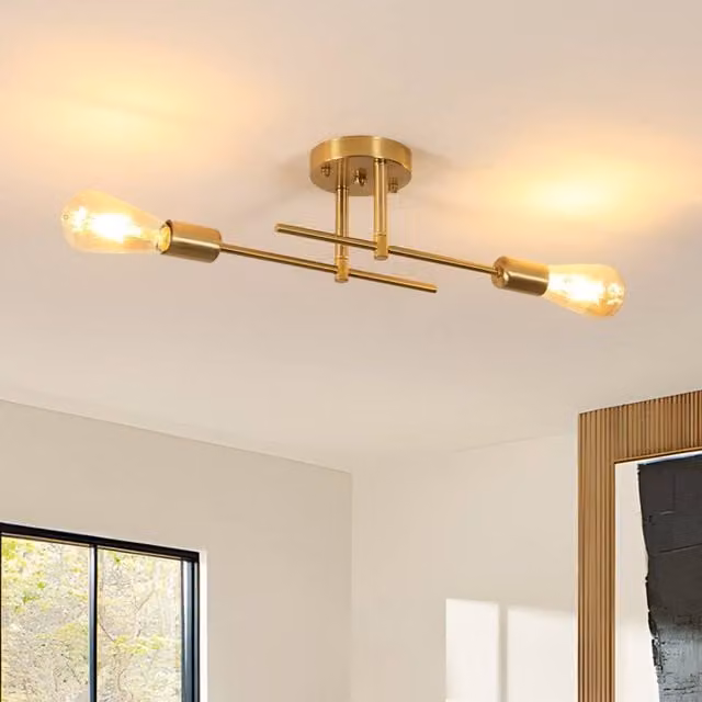 COMELY Modern Adjustable Sputnik Ceiling Lamp in Gold/Brass with E27 Metal Fitting