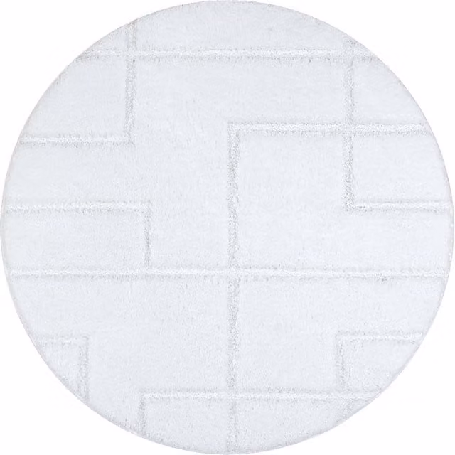 RugsX White Round Bath Mat, Diameter: 100 cm – 1