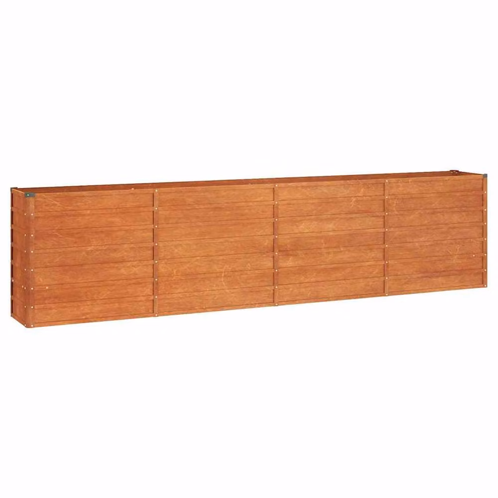 Berkfield Home Garden Raised Bed in Brown Corten Steel, W/D/H: 320 x 40 x 77 cm – 2