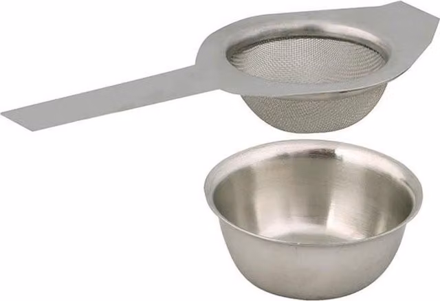 Universal Textiles Silver Stainless Steel Fine Mesh Round Single Arm Tea Strainer Sieve
