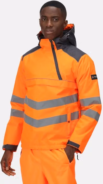 Regatta Men's Orange Hi-Vis Waterproof Insulated Reflective Overhead Bomber Jacket, Size: 3XL