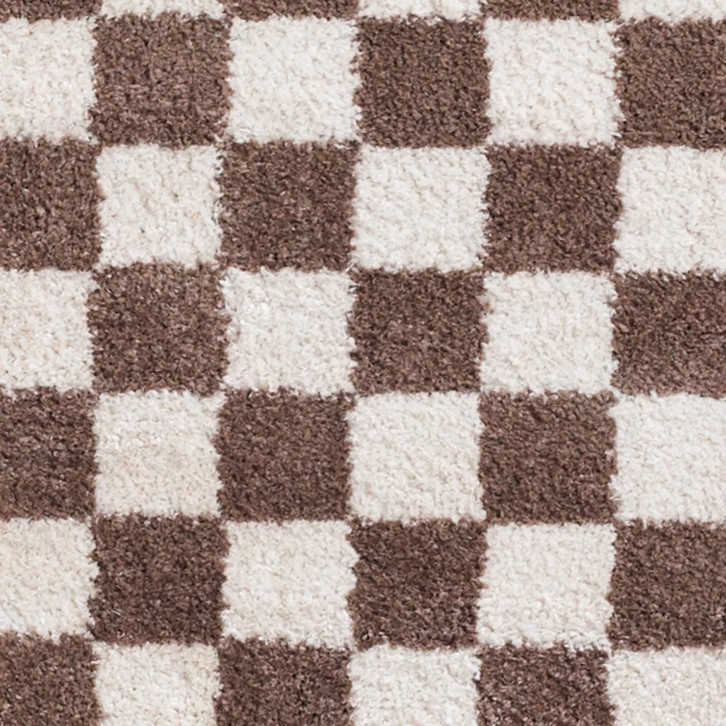 Livabliss Fossay Checkered Shag Rug in Dark Brown, W: 120 cm x D: 170 cm – 6