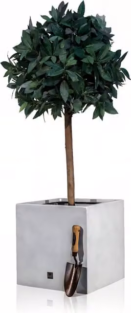 Primrose Silver Gloss Geometric Cube Fibreglass Planter