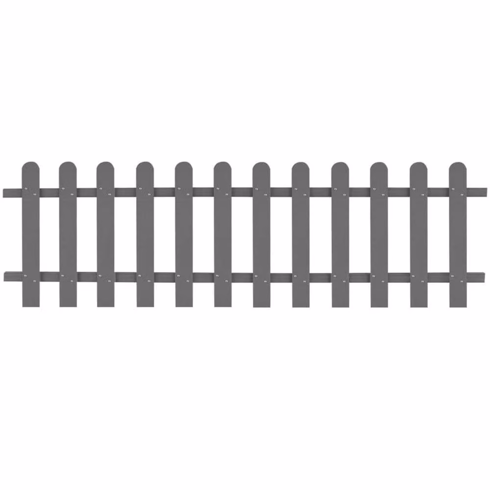 Berkfield Home Grey WPC Palisade Picket Fence, W: 60 cm, H: 200 cm – 2