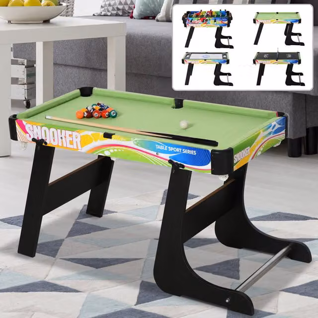 HOMCOM 4 in 1 Multicoloured Wood Games Table