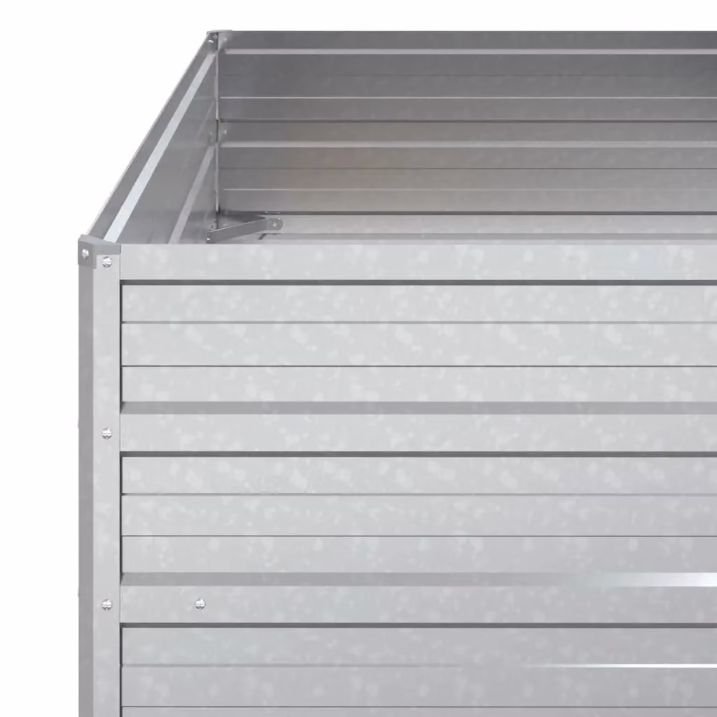 Berkfield Home Garden Galvanised Steel Raised Bed in Silver, W/D/H: 100 x 100 x 45 cm – 3