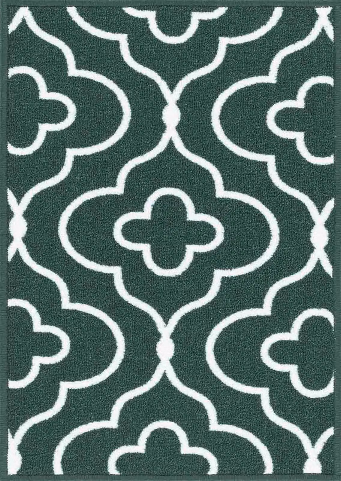 Desire Rugs Machine Washable Non-Slip Quatrefoil Kitchen Floor Mat, Green, W: 80 cm, L: 150 cm – 3